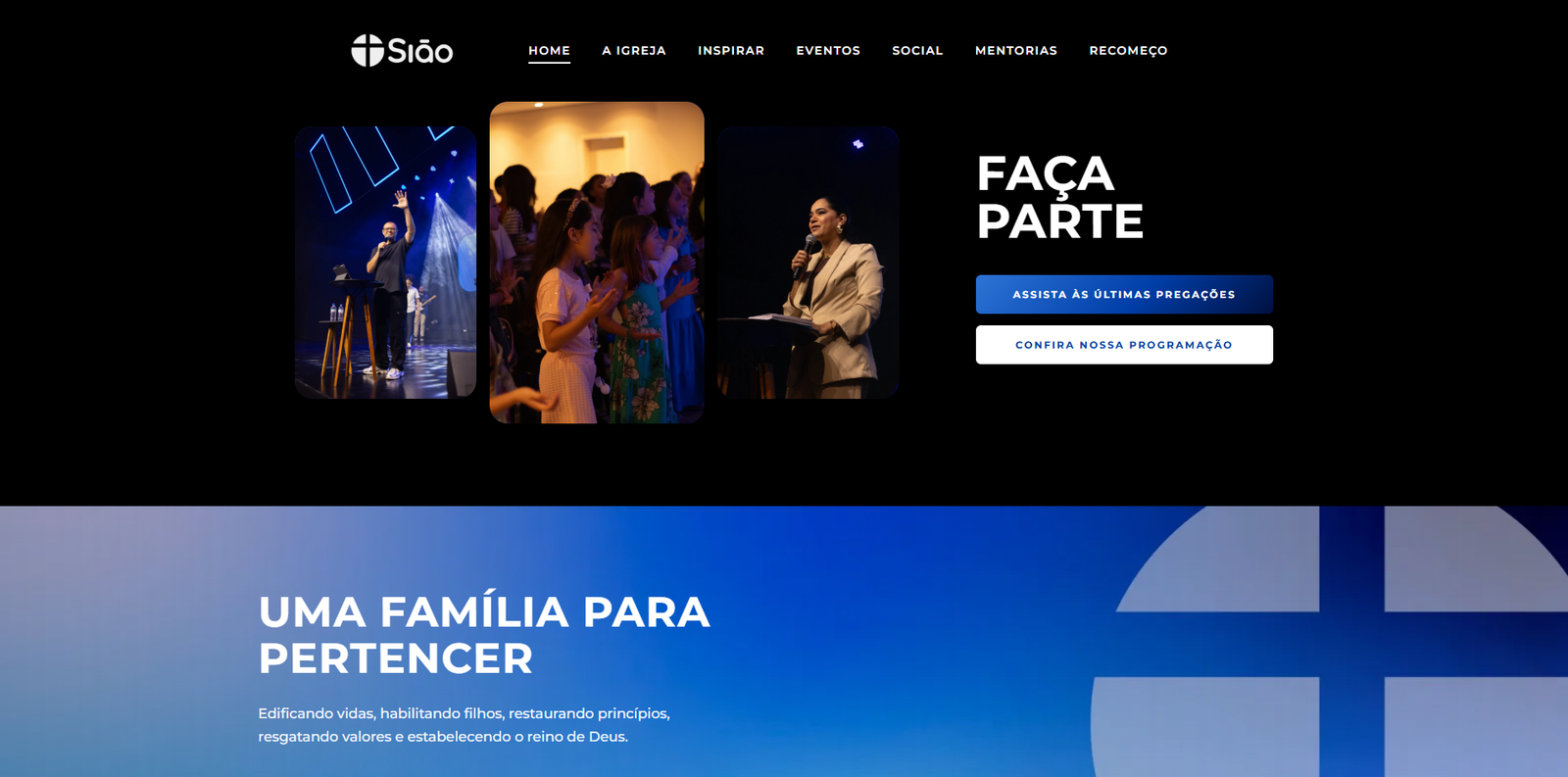 Site institucional — Igreja Sião